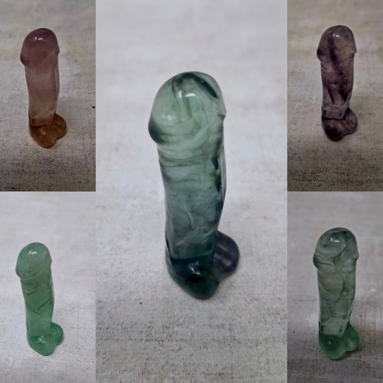 Gemstone Penis 2.5" Fluorite