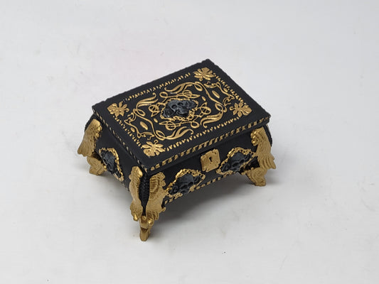 Gold and Black Skull Jewelry Box