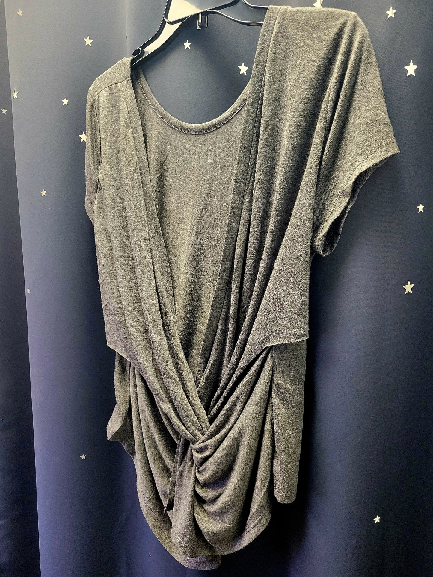 Gray Low Back Twist Tee - Large