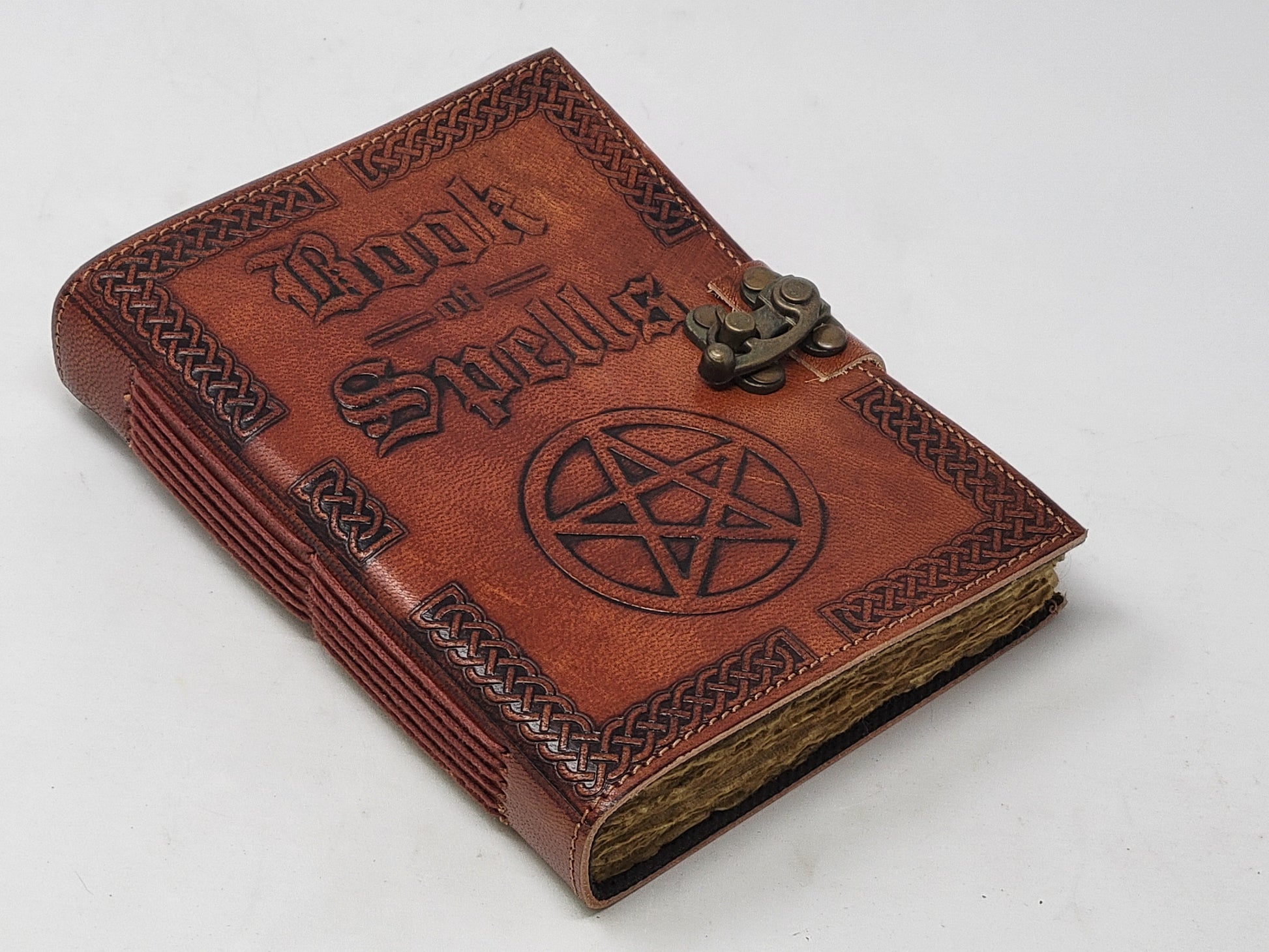 Hand Crafted Leather Journal Book of Spells 5x7 w/Parchment