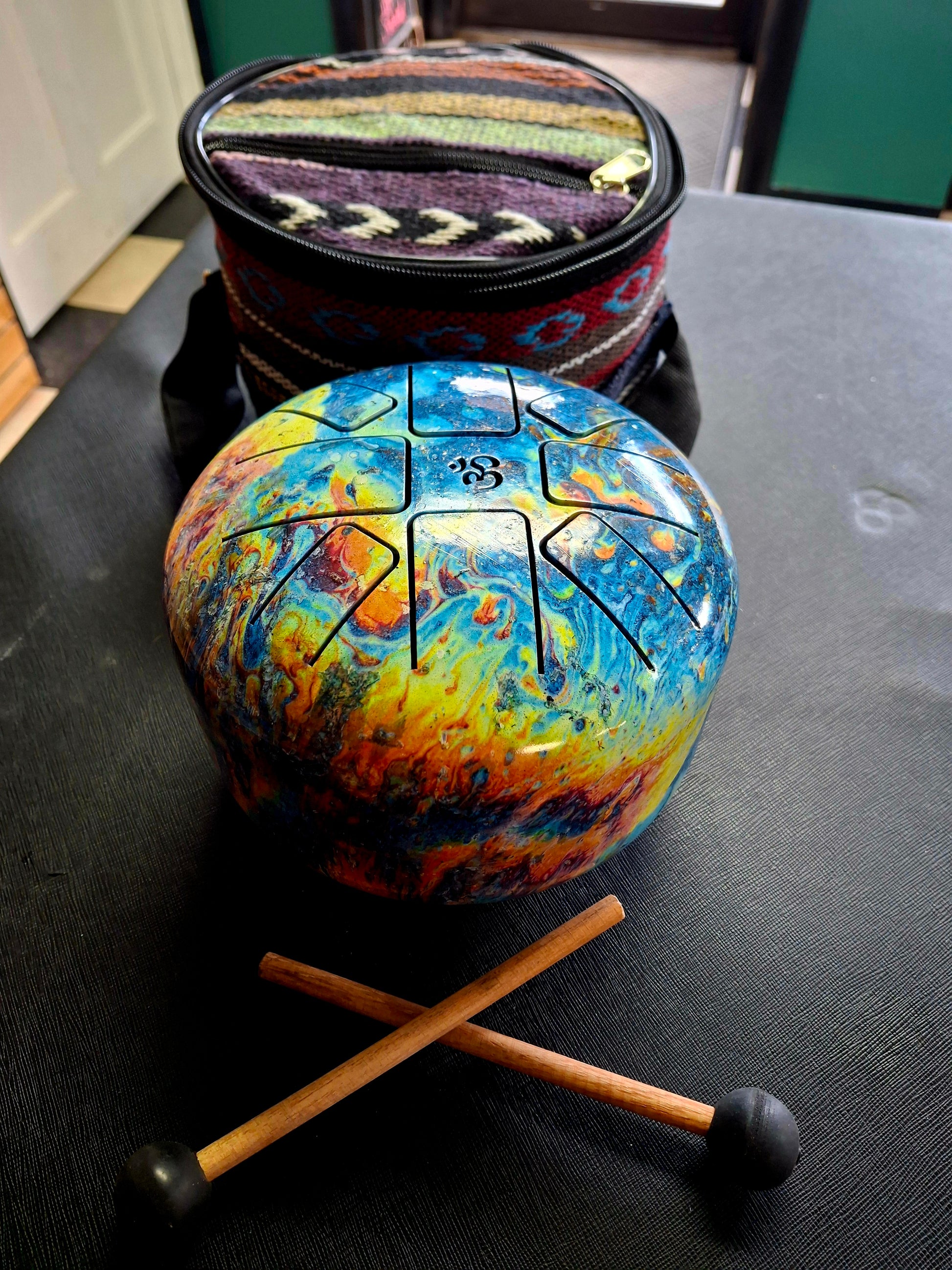Happy Drum Multi Color 7" w/bag