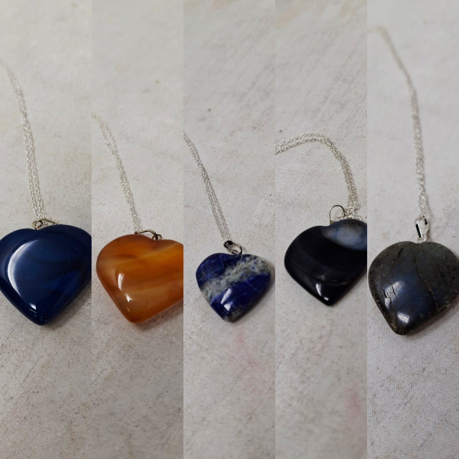 Heart Shaped Gemstone Pendants