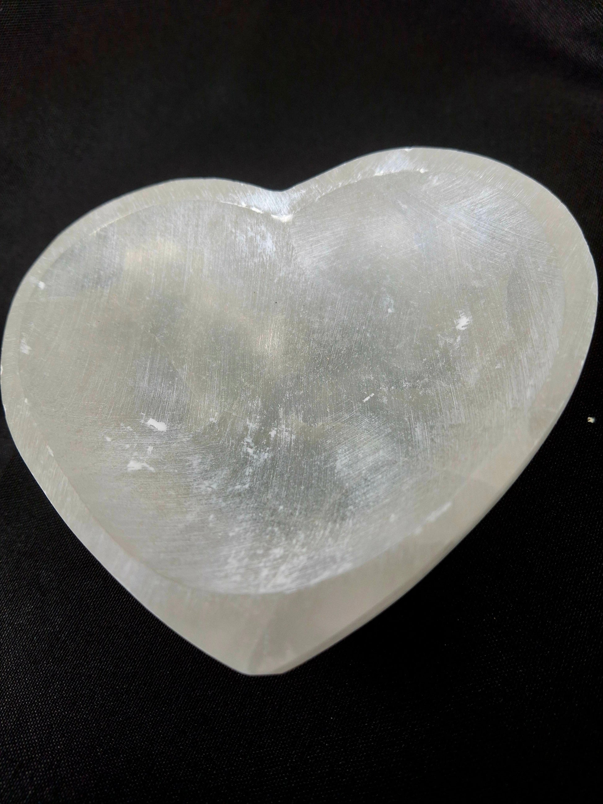 Heart Shaped Selenite Bowl 4"