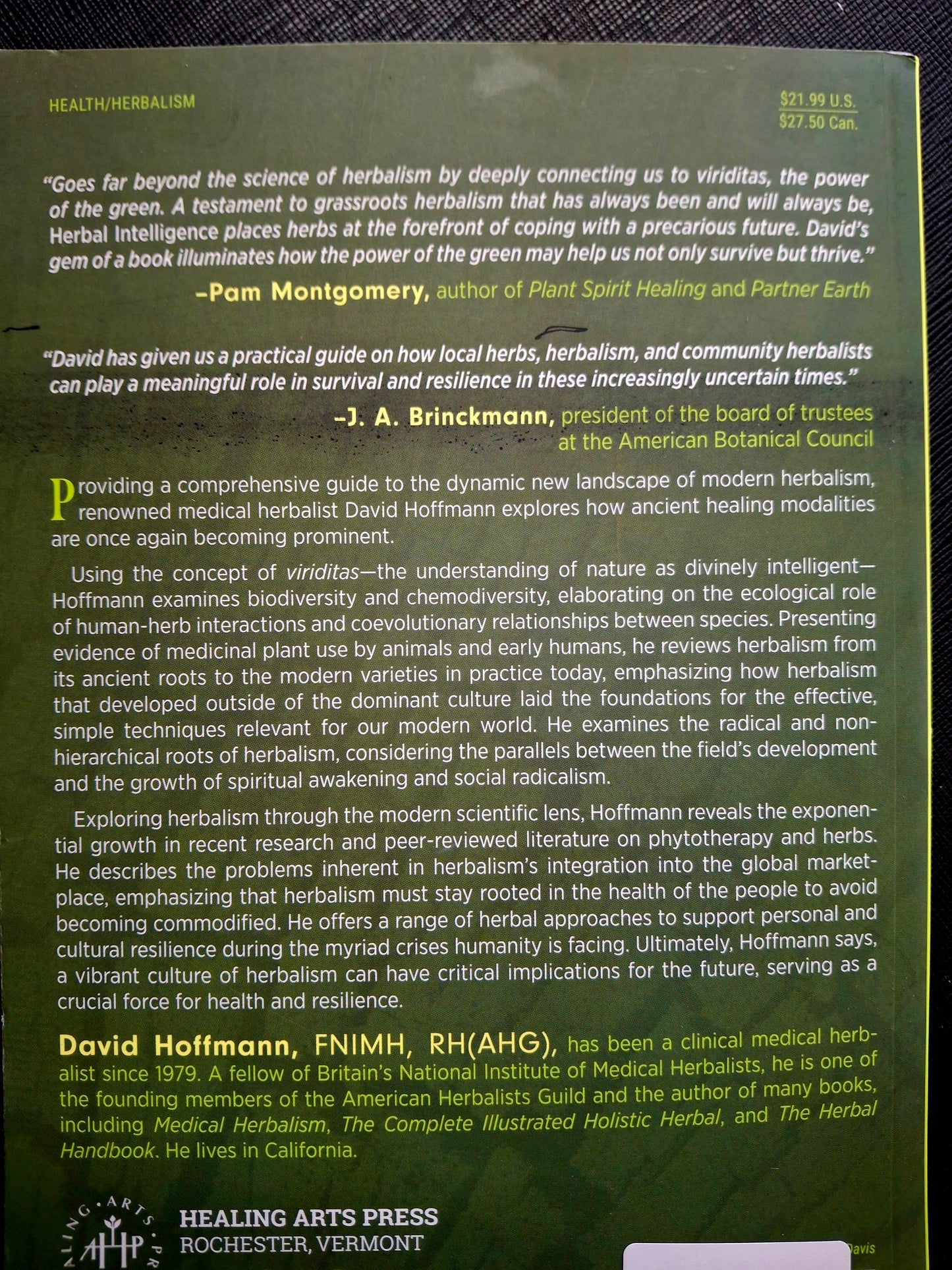 Herbal Intelligence Plant Teachers and the Return of Viriditas By David Hoffmann