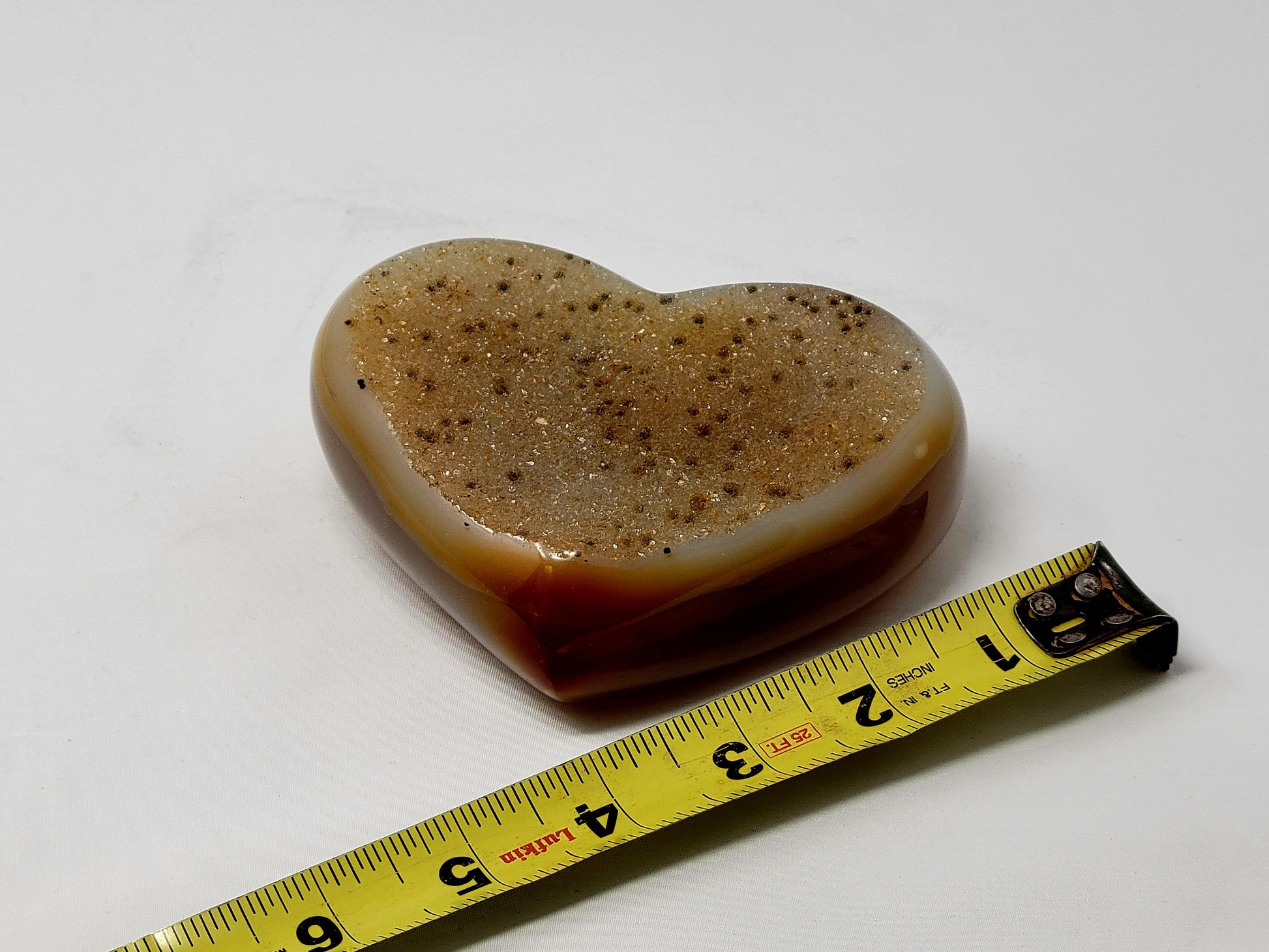 Large Carnelian Druzy Heart