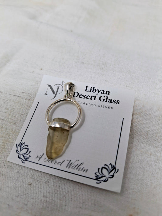 Libyan Desert Glass Pendant in .925 Sterling Silver