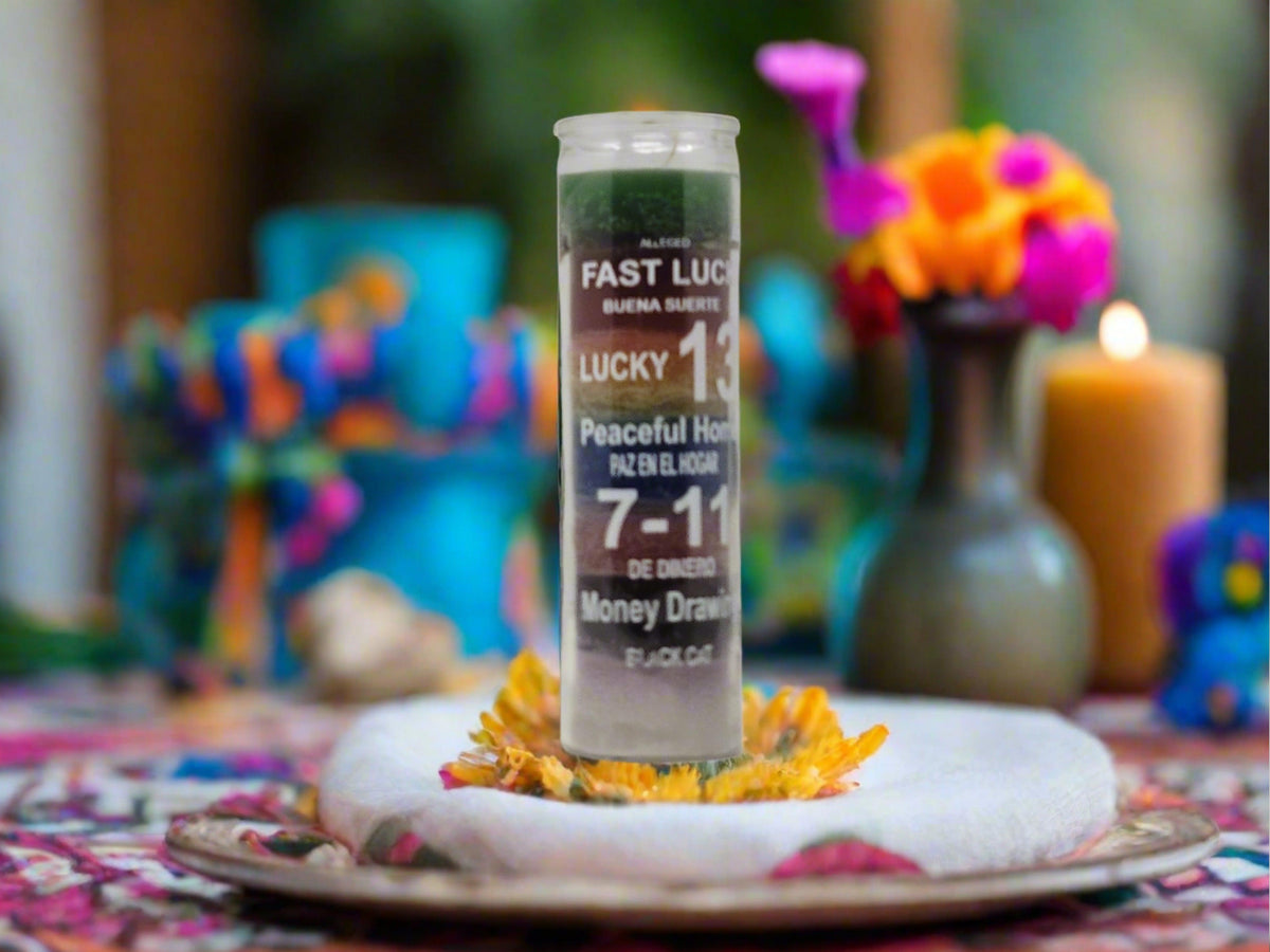 Lucky Black Cat 7 Color - 7 Day Charged Candle