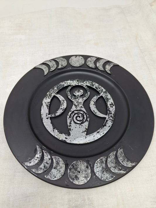 Metal Charger & T-light Plate Phases of the Moon & Goddess