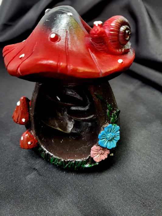 Mushroom Backflow Cone Incense Burner 5"H x 3"W