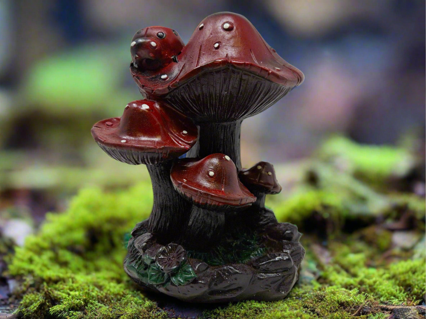 Mushroom Backflow Cone Incense Burner 5.5"H x 3.75"W