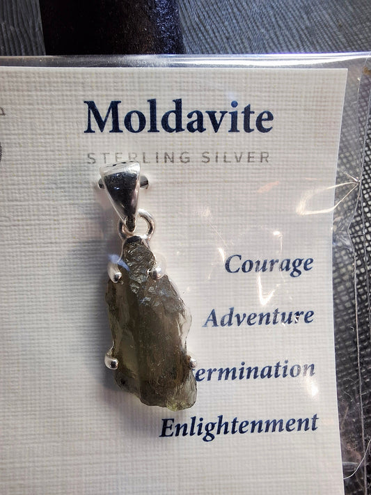 Pendant - Moldavite in Sterling Silver