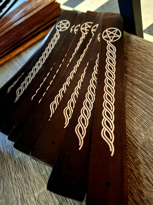 Pentacle Black Painted Wood Ash Catcher 10"L