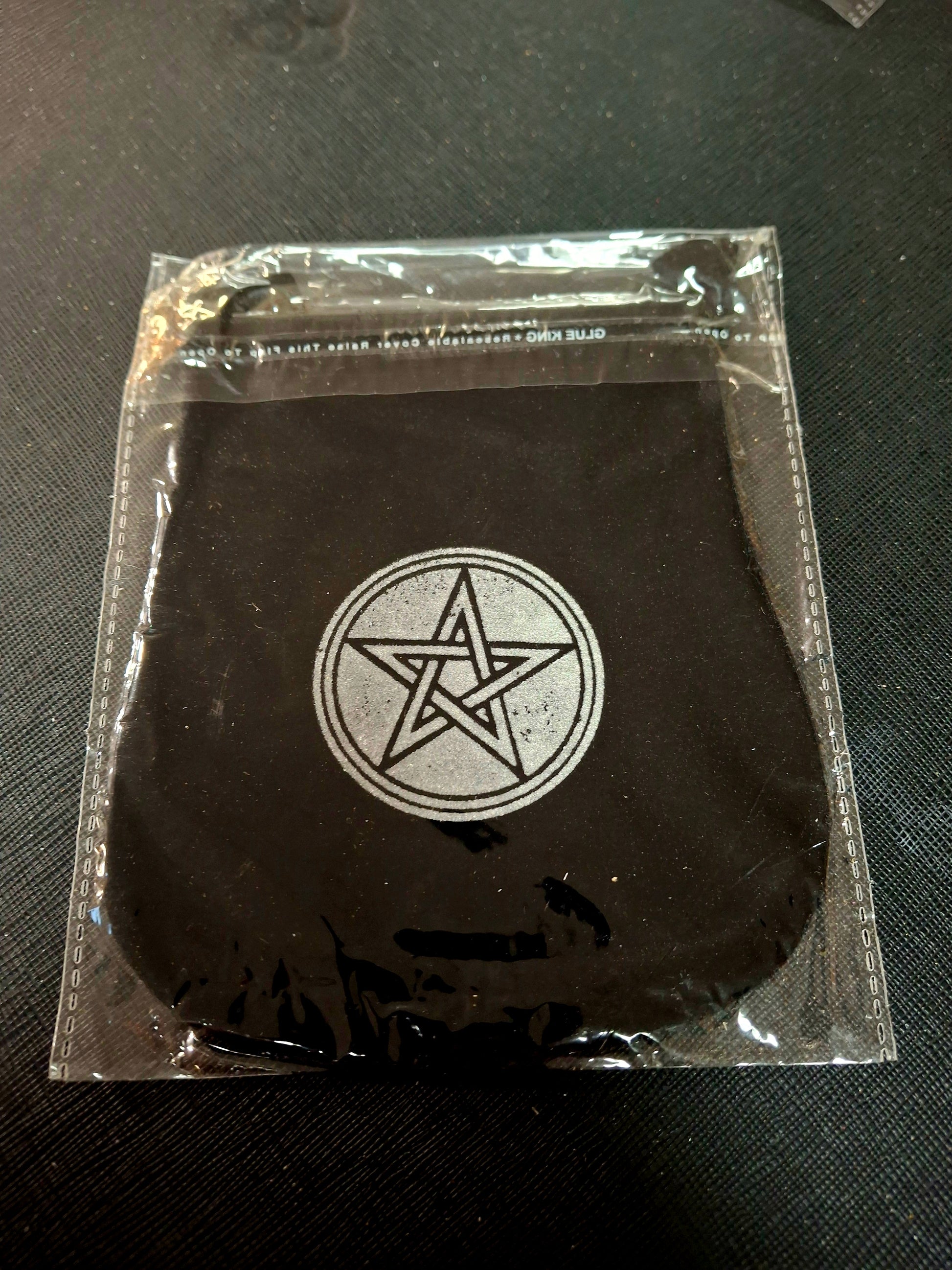 Pentagram Drawstring Velvet Bag 5x5"