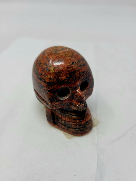 Peruvian Gemstone Skull (Hand-Carved / Unakite)