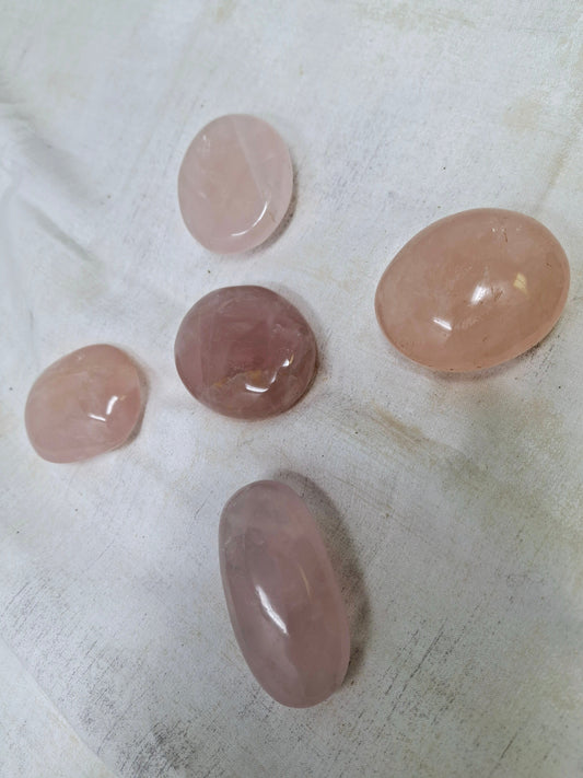 Polished Palm Sized Rose Quartz Pebbles