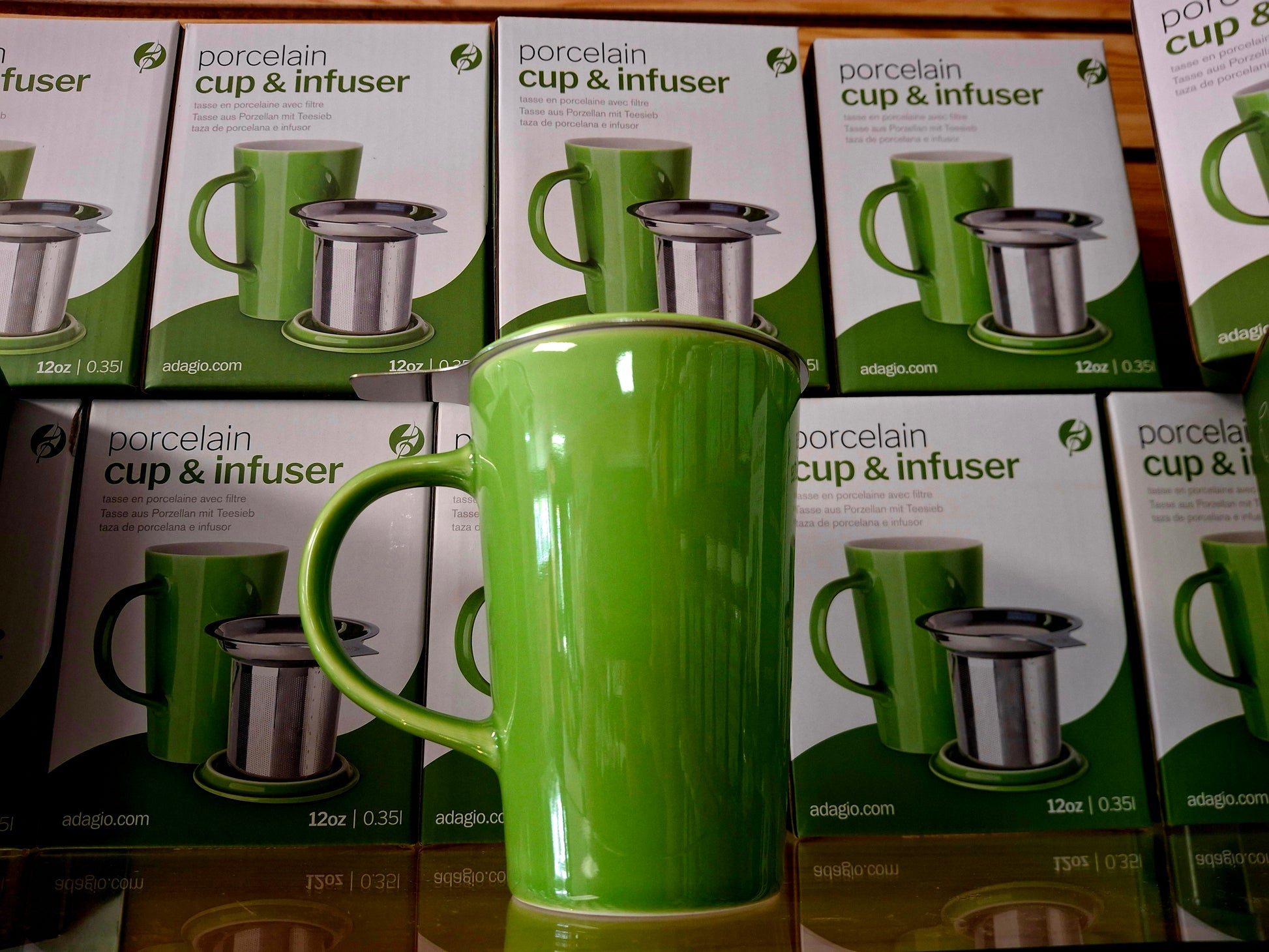 Porcelain Cup & Infuser - Grasshopper