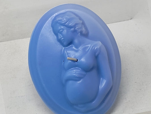 Pregnancy Silhouette Candle Blue