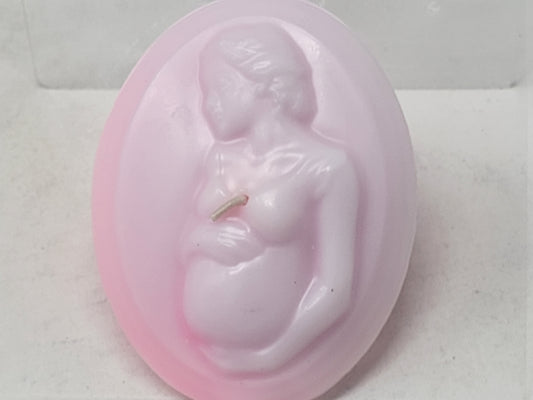 Pregnancy Silhouette Candle Pink
