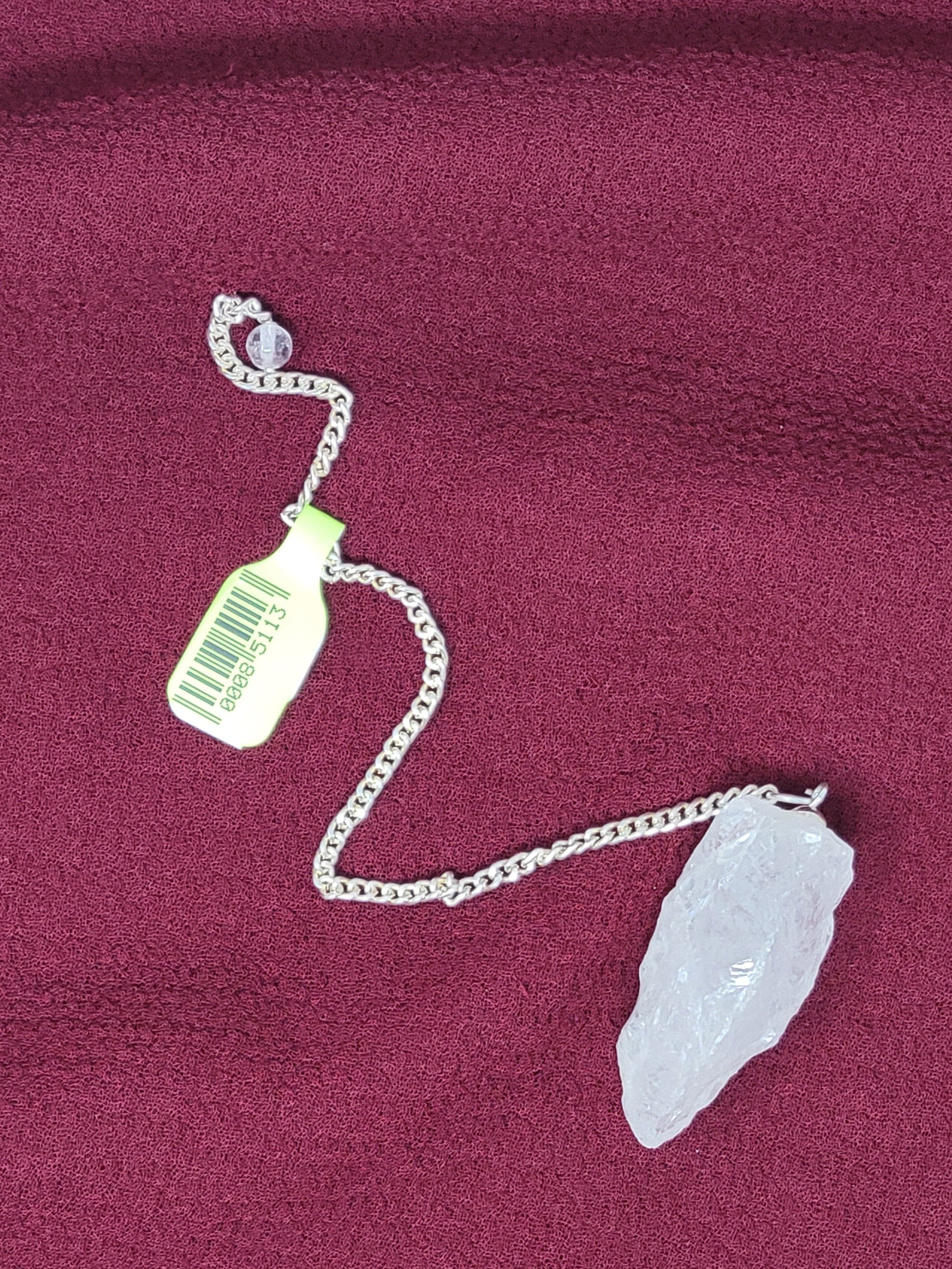 Raw Clear Quartz Pendulum