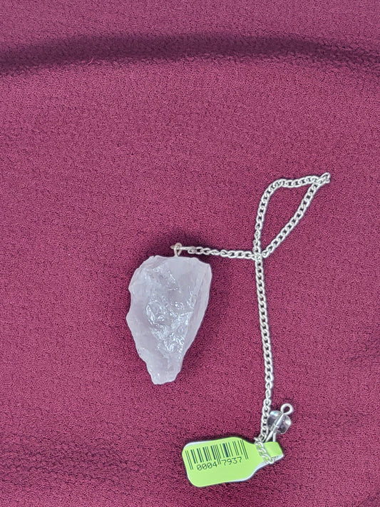 Raw Rose Quartz Pendulum