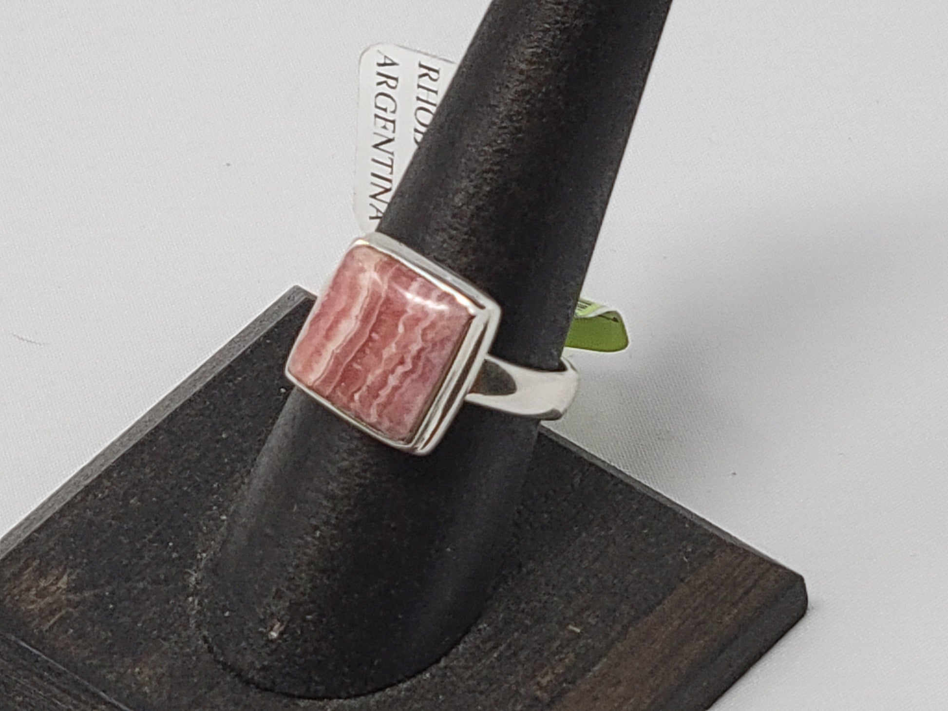 Rhodochrosite (Sterling Silver Band / Size Seven)