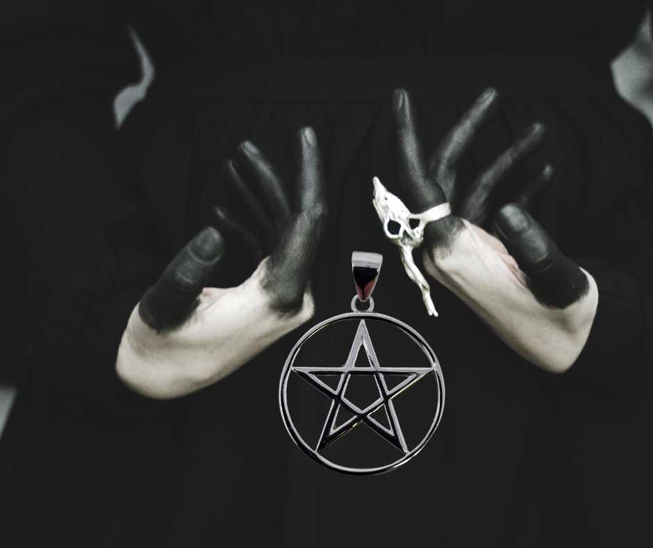 STERLING SILVER - PENDANT PENTACLE 0.85"DIA.