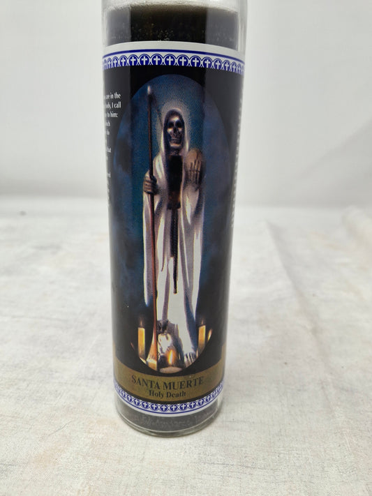 Santa Meurte (Holy Death) Printed 7 Day Candle - Black