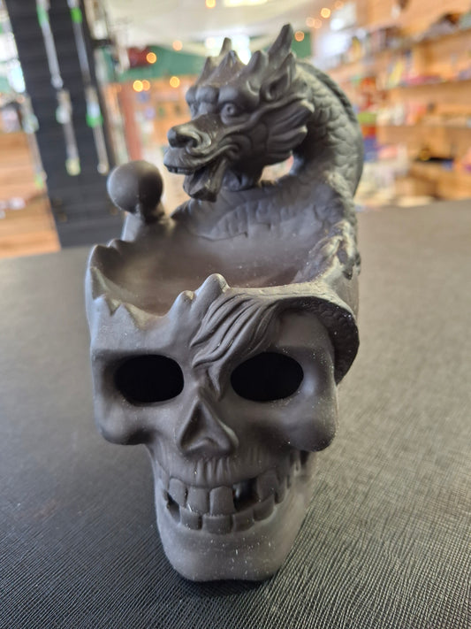 Skull Dragon Backflow Cone Buner 6"H x 4.5"W