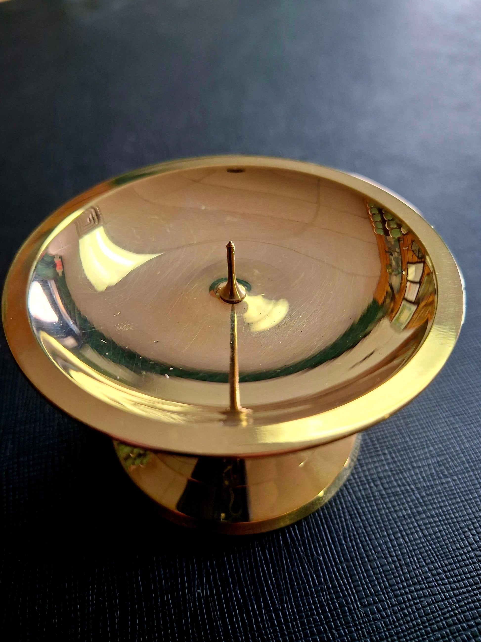 Spike Candle Holder Brass 3"