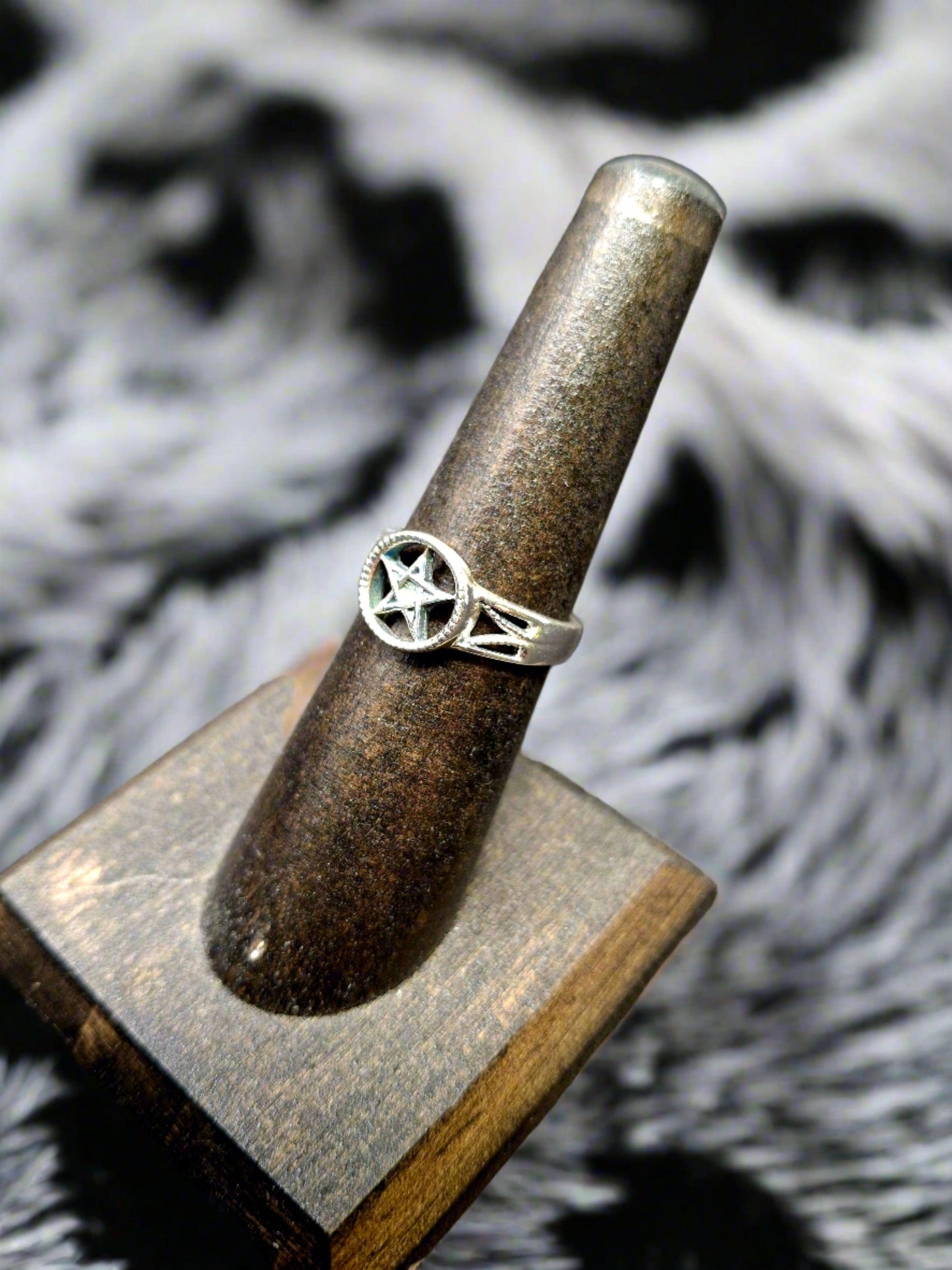 Sterling Silver Open Shank Pentacle Ring