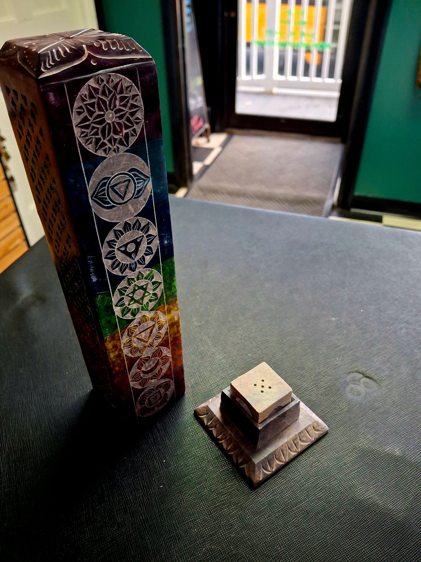 Stone Tower Burner Square 7 Chakra