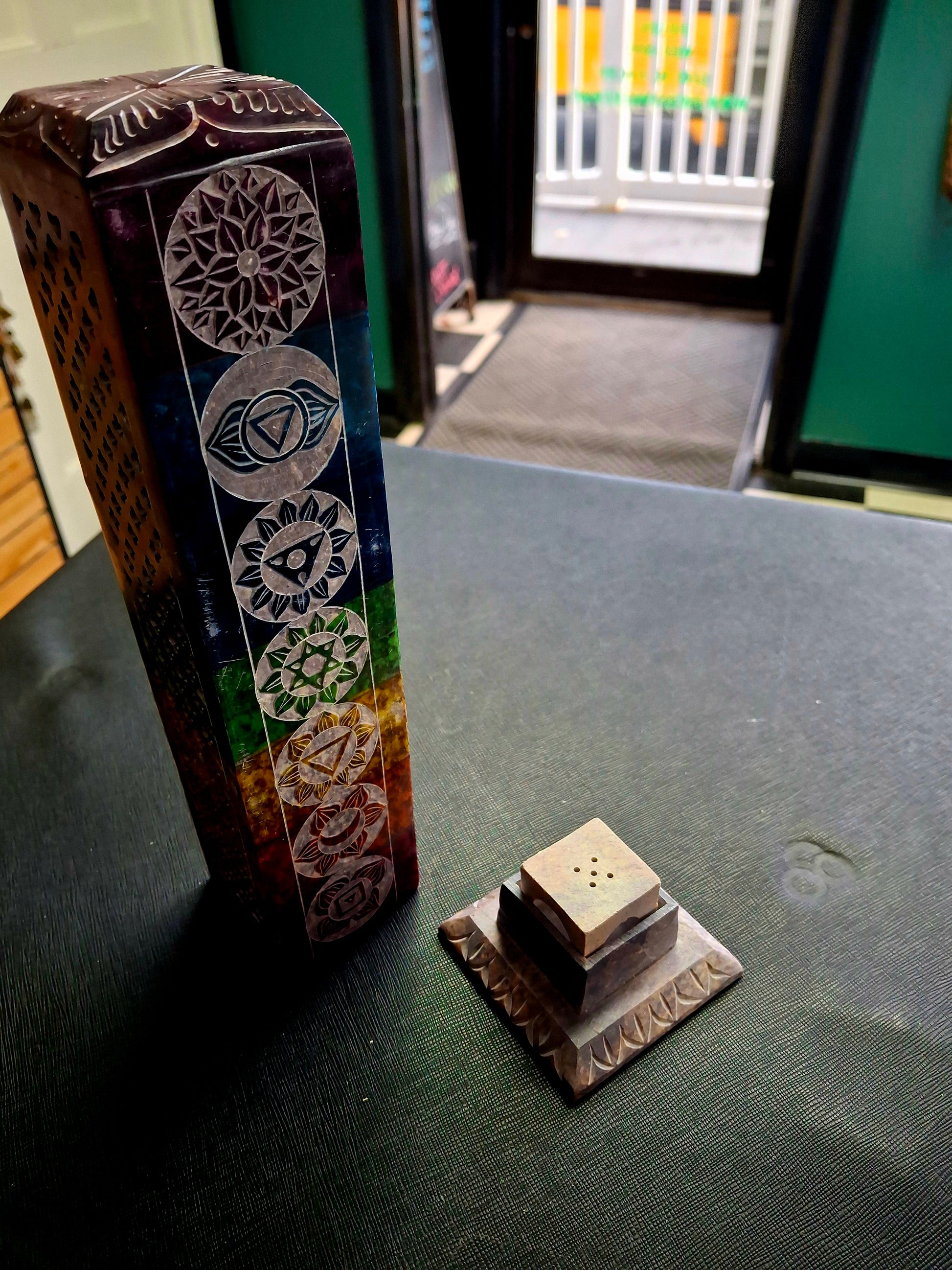 Stone Tower Burner Square 7 Chakra
