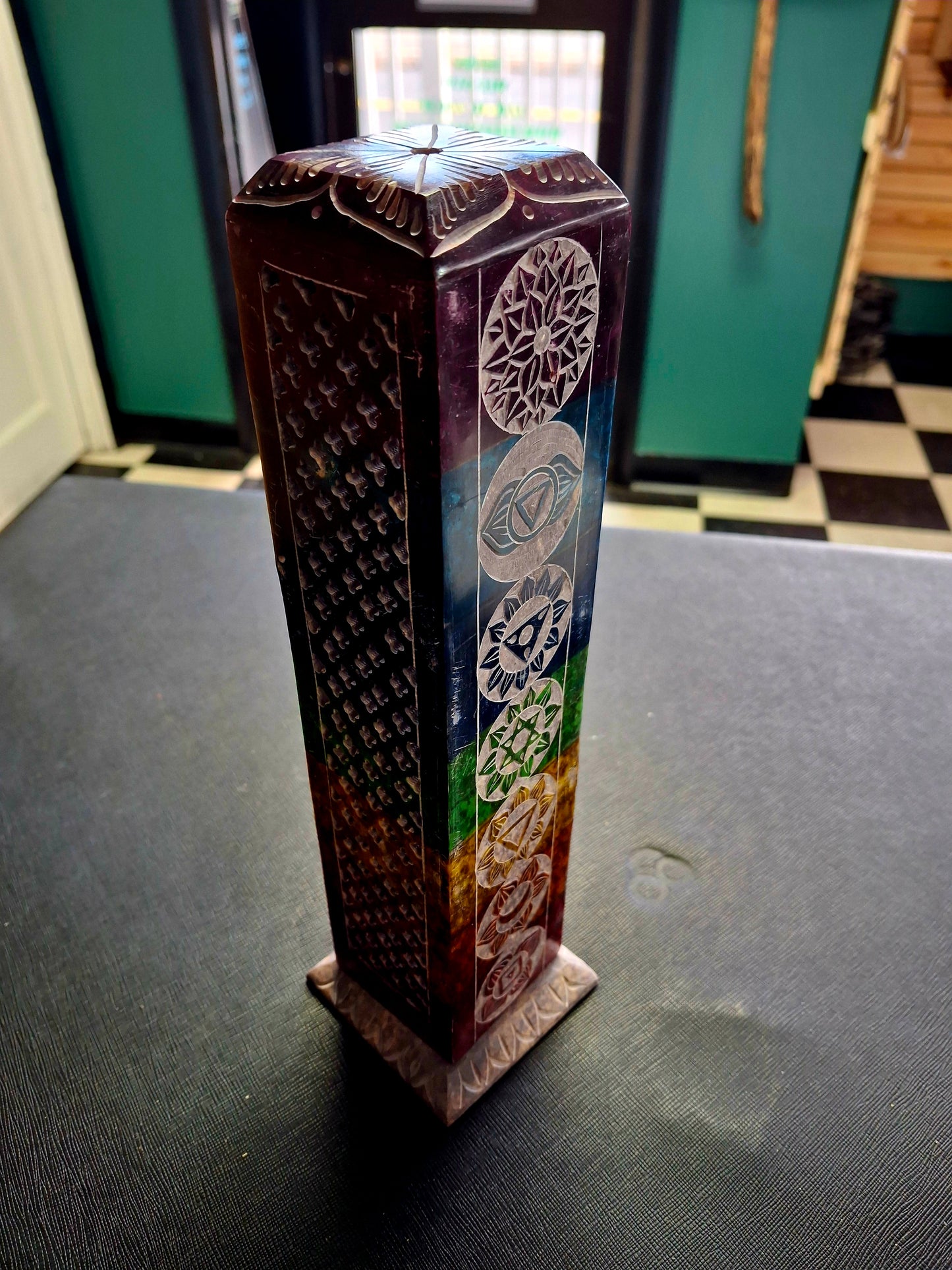 Stone Tower Burner Square 7 Chakra