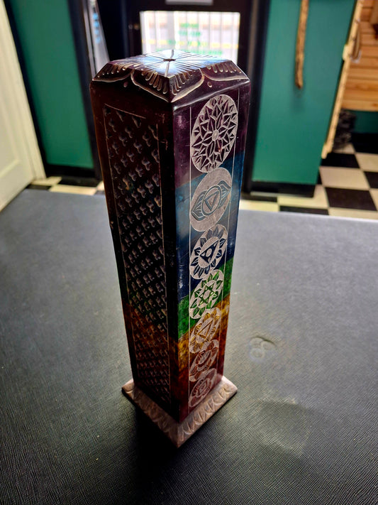 Stone Tower Burner Square 7 Chakra