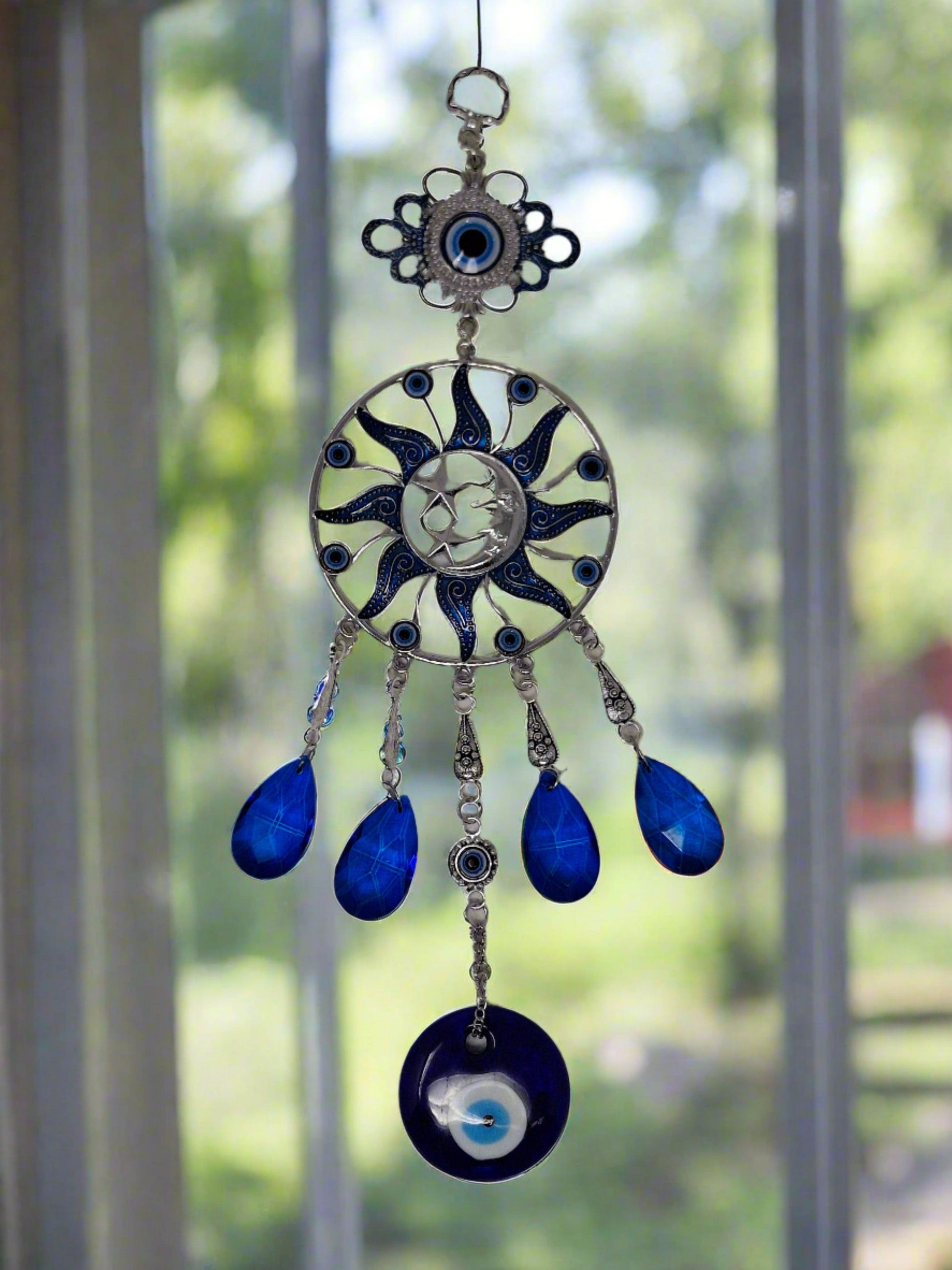 Sun Moon Star Evil Eye Hanging 12.5"L x 3.5"D