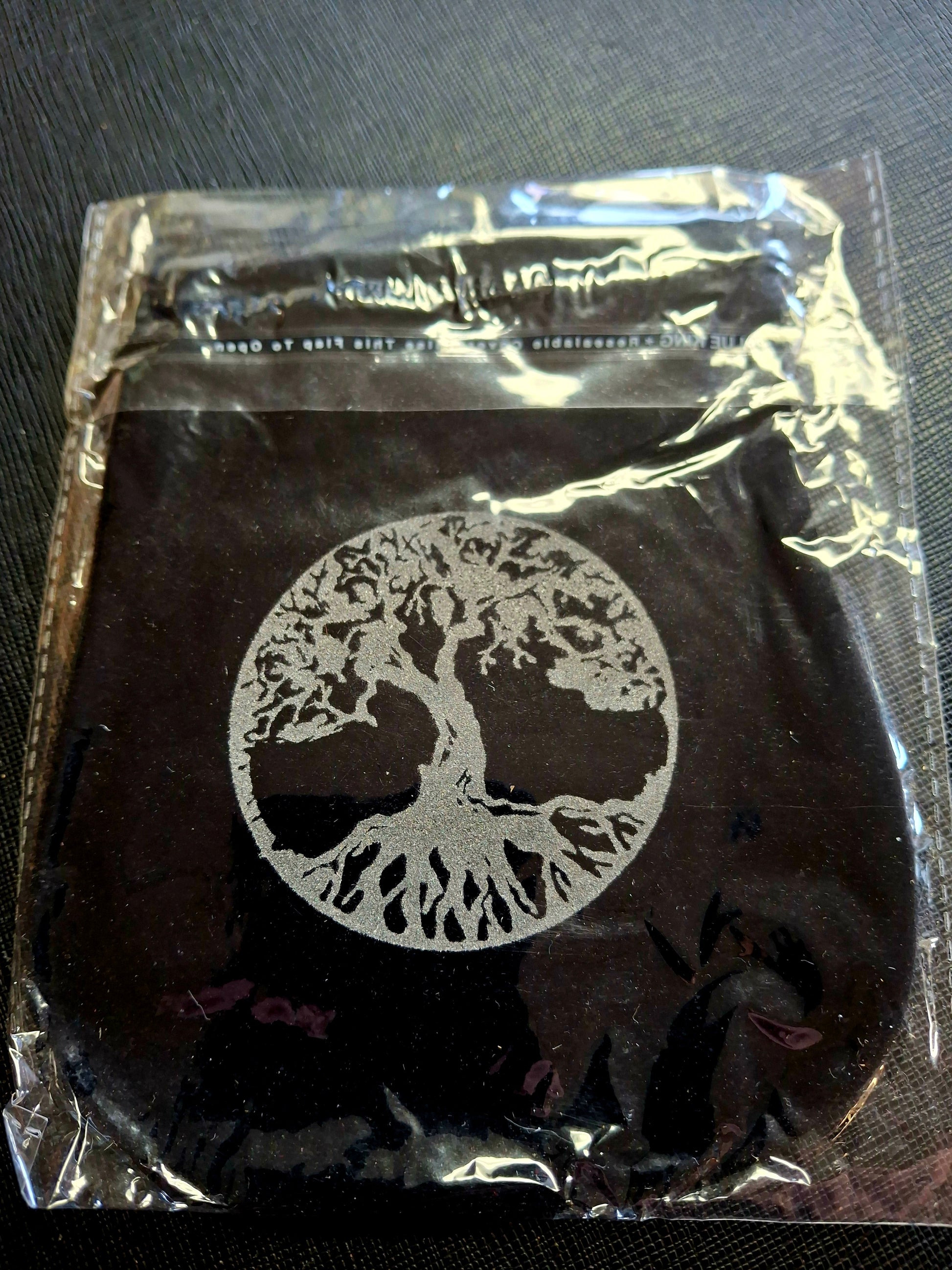 Tree of Life Drawstring Velvet Bag 5x5"
