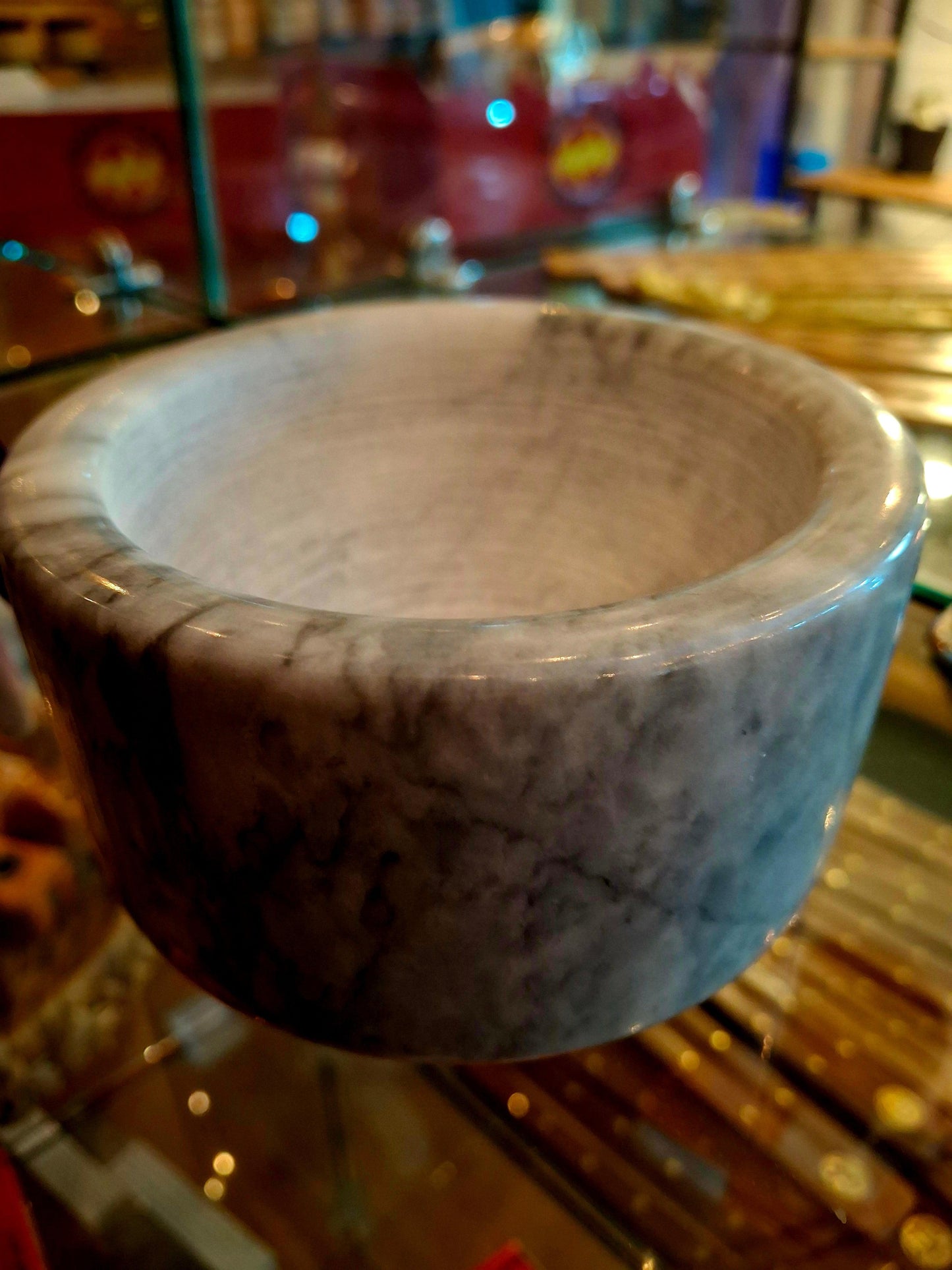 White Marble Offering Bowl 2.5"H x 4.5"W