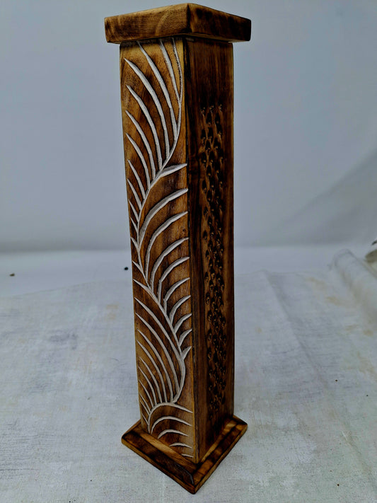 Wood Incense Tower - Feather