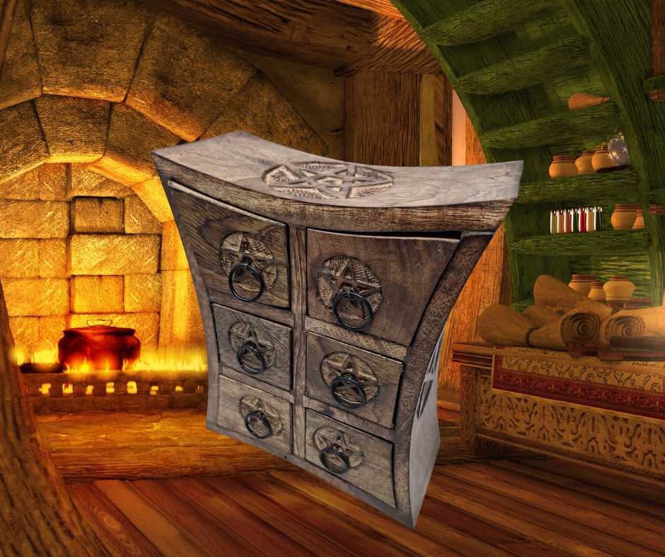 Wooden Storage Almirah Curved Pentacle