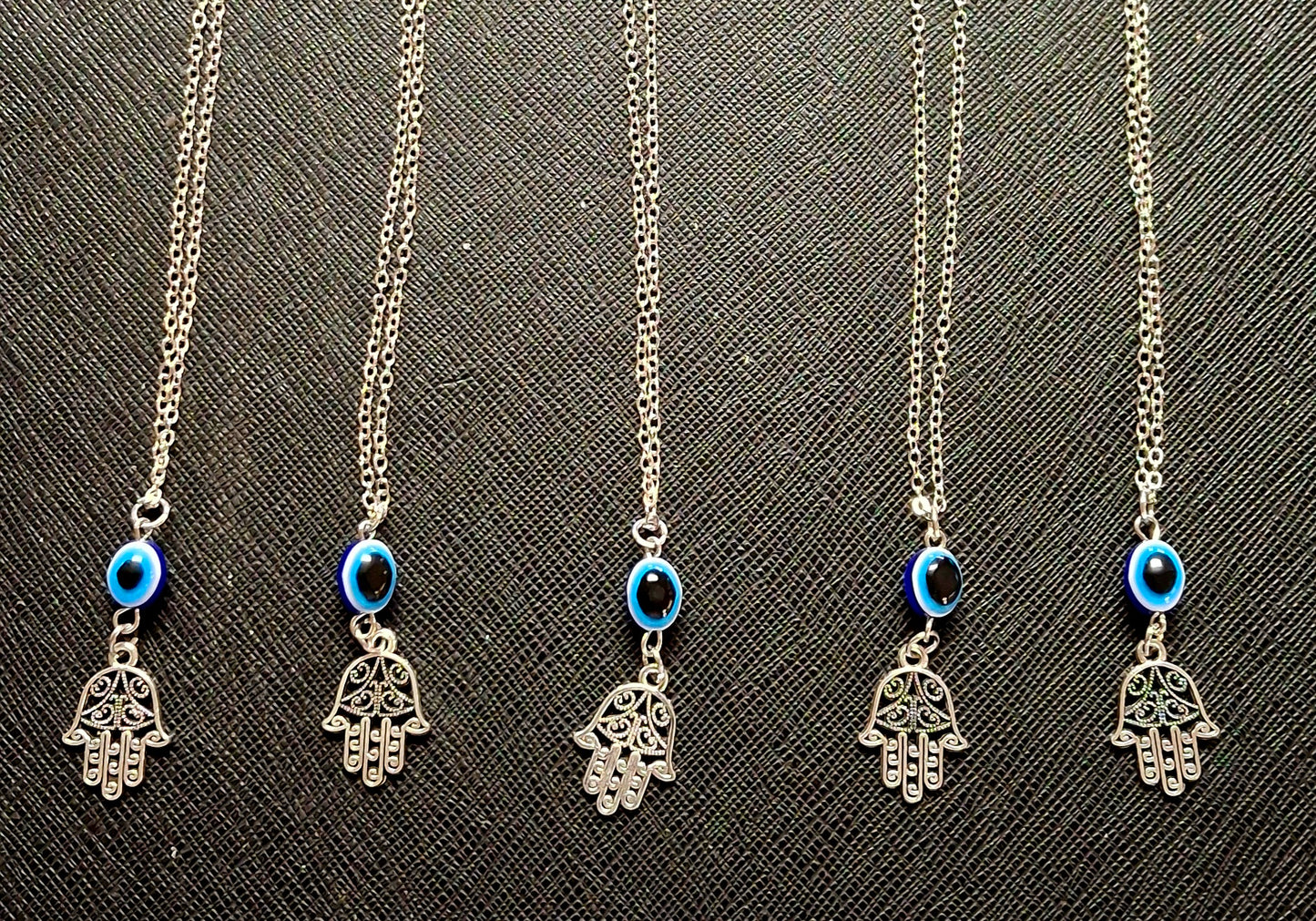 Hamsa Hand Evil Eye bead Necklace with chain