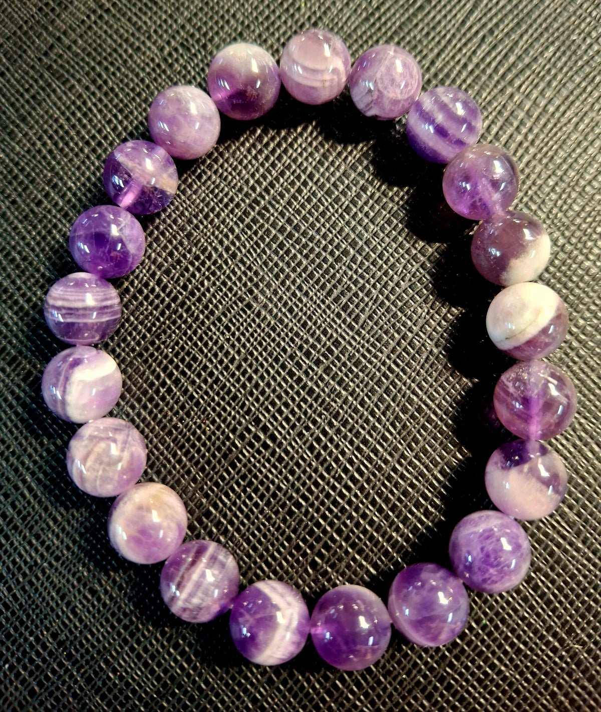 Energy Bead Bracelets Chevron Amethyst 8mm