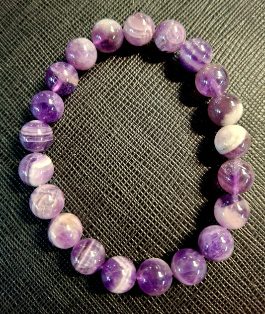 Energy Bead Bracelets Chevron Amethyst 8mm