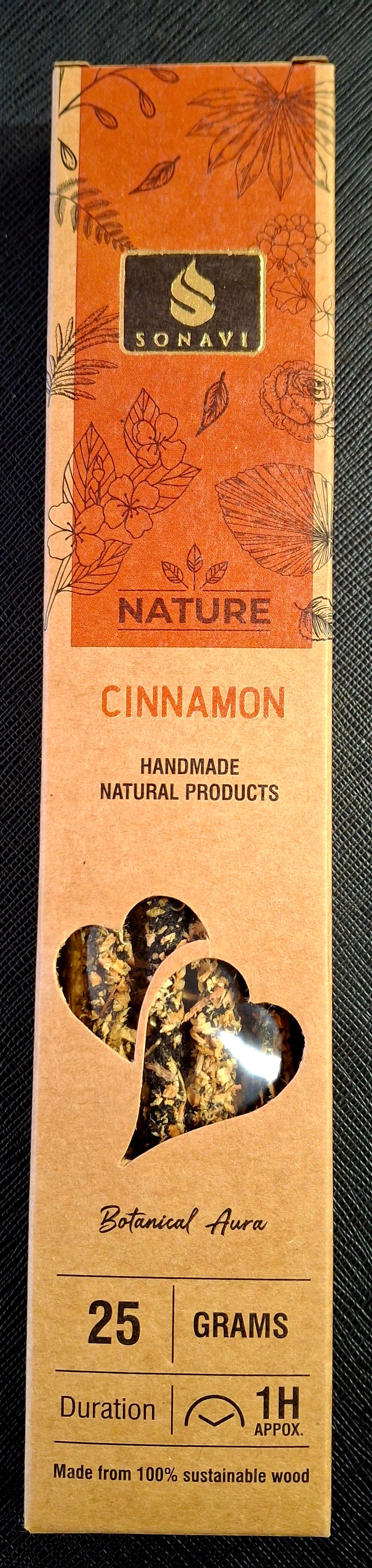 SONAVI - Cinnamon Nature's Collection: All Natural  Incense Sticks 25 grams